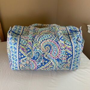 Vera Bradley Capri Blue (retired) Large Duffle Tote Bag